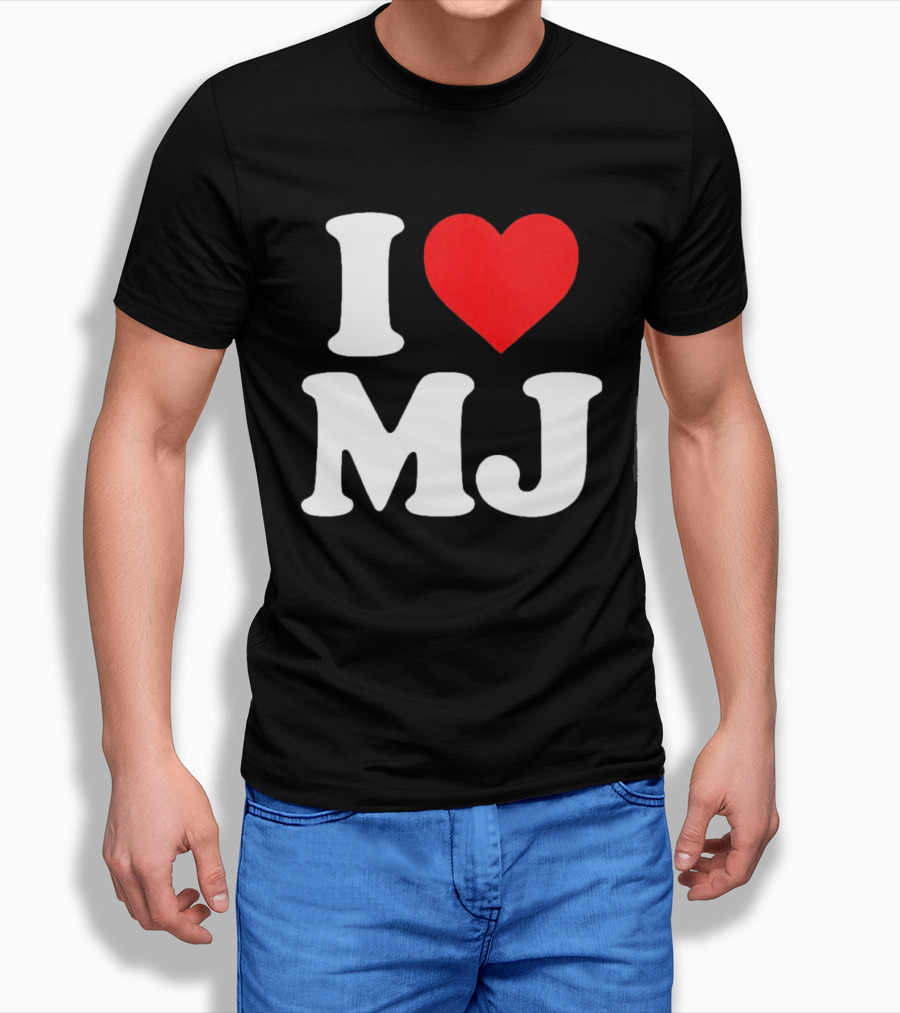 I Love MJ Red Heart T-Shirt
