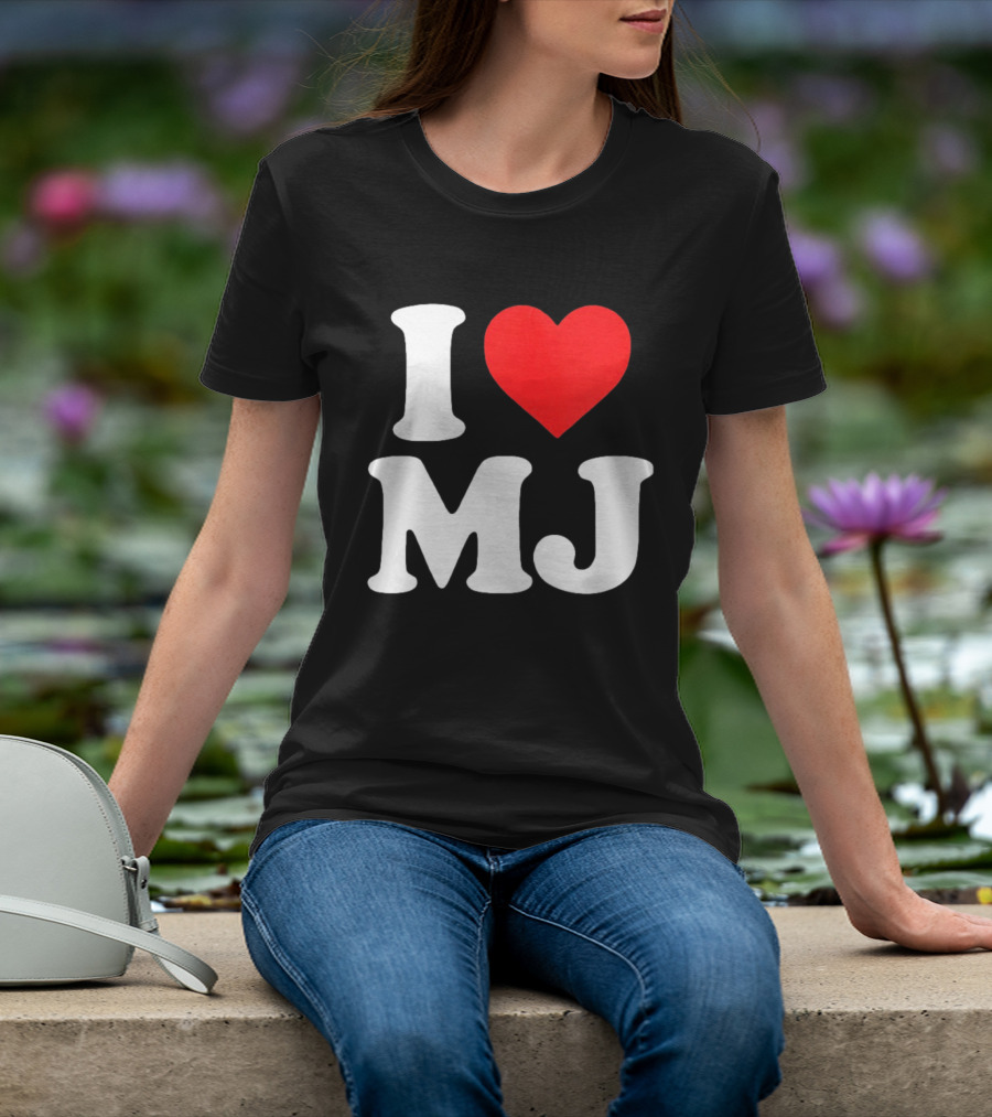 I Love MJ Red Heart T-Shirt