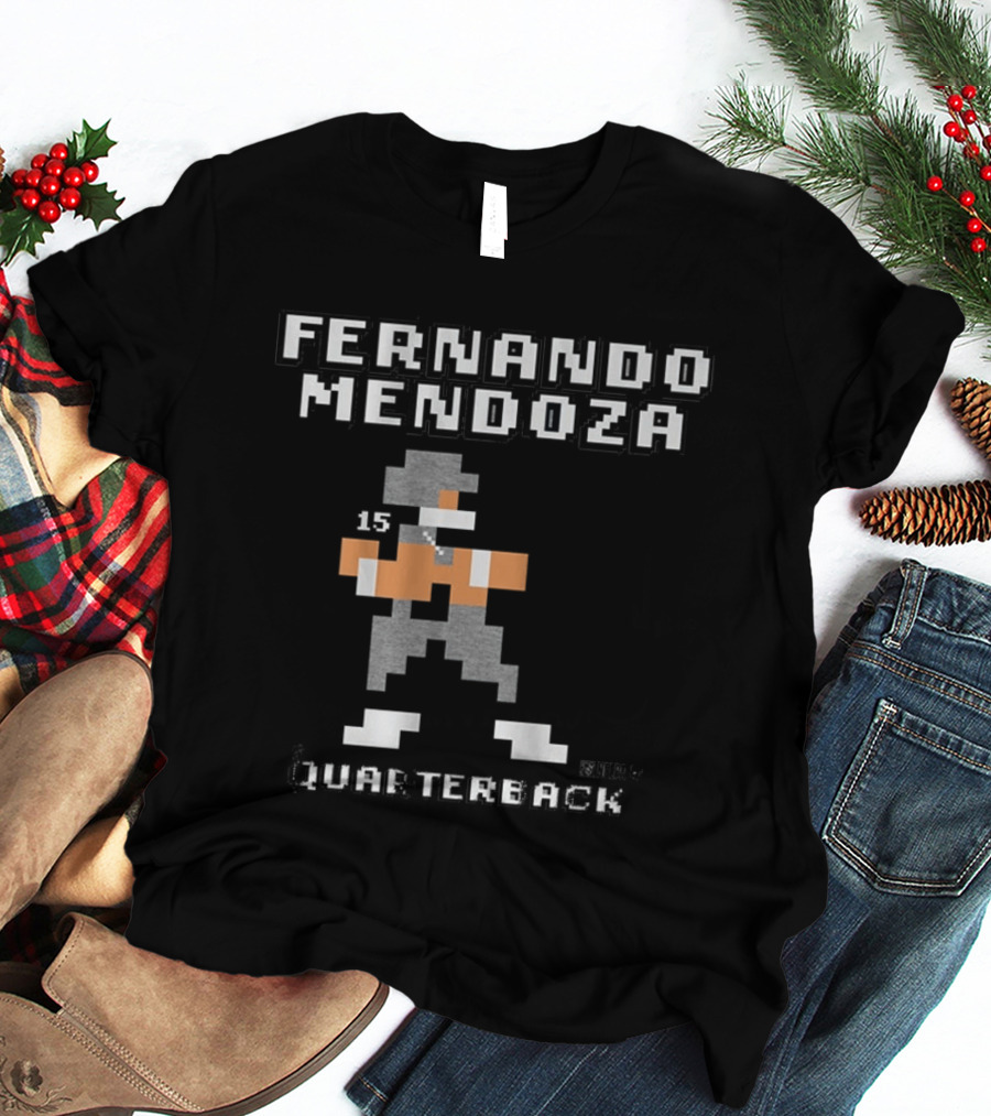 Fernando Mendoza Quarterback 15 Retro Pixel T-Shirt