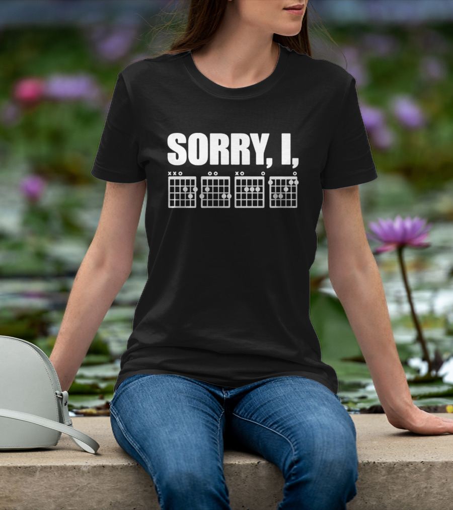 Sorry I DGAF Guitar Chord Charts Music Humor T-Shirt