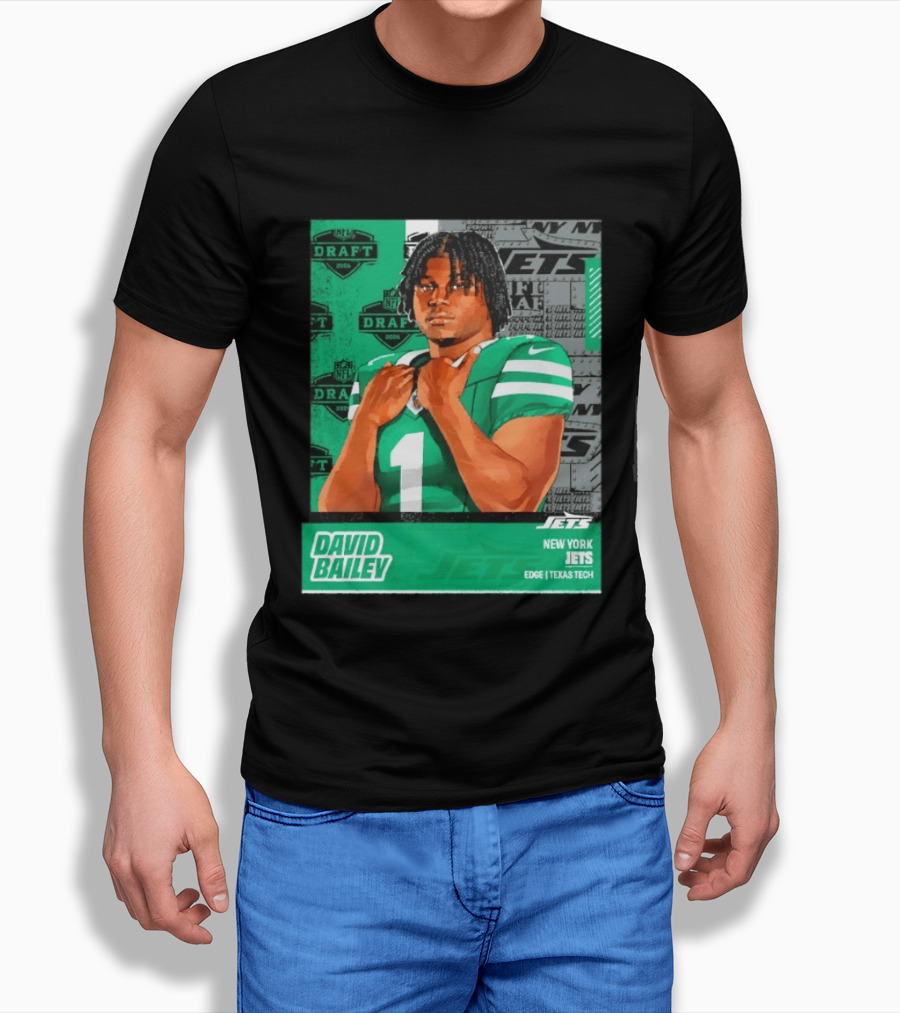 David Bailey New York Jets 2026 Draft Texas Tech Edge T-Shirt