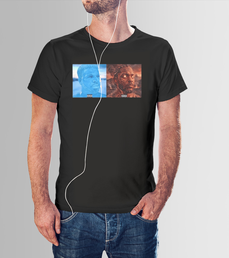 Drake Iceman Kendrick Lamar Fireman Album Cover Mashup T-Shirt