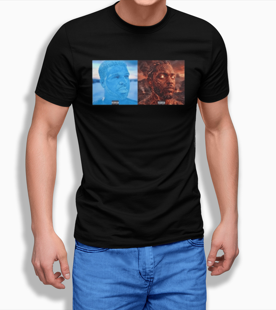 Drake Iceman Kendrick Lamar Fireman Album Cover Mashup T-Shirt