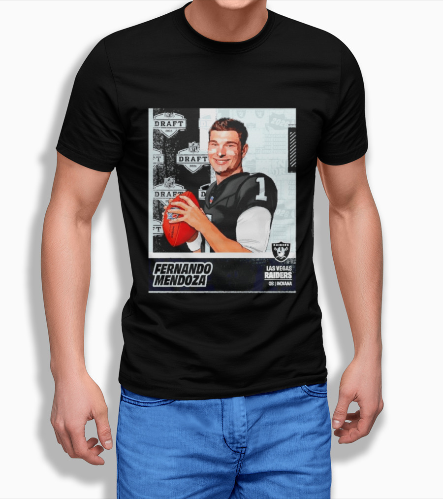 Fernando Mendoza Las Vegas Raiders 2026 Draft QB Indiana NFL T-Shirt