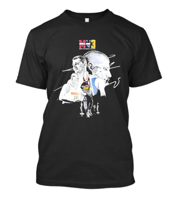 Denver Nuggets Nikola Jokic 3 MVP Basketball Art NBA 15 T-Shirt