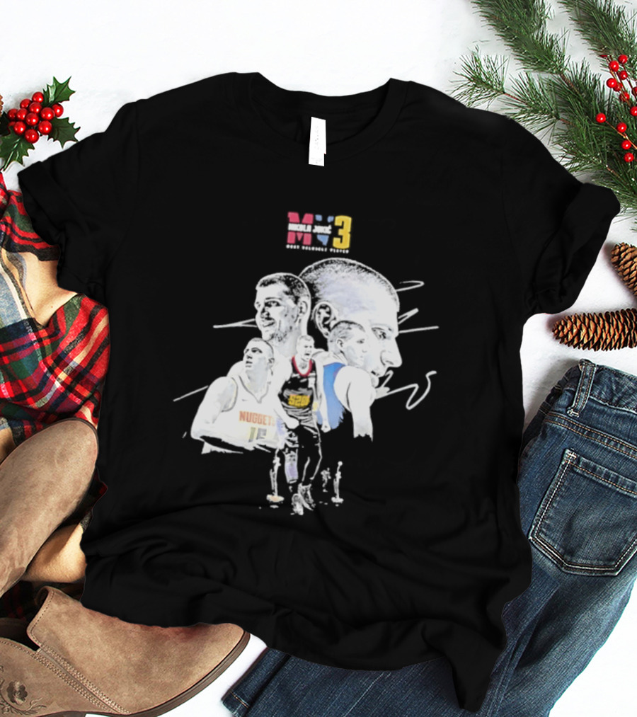 Denver Nuggets Nikola Jokic 3 MVP Basketball Art NBA 15 T-Shirt