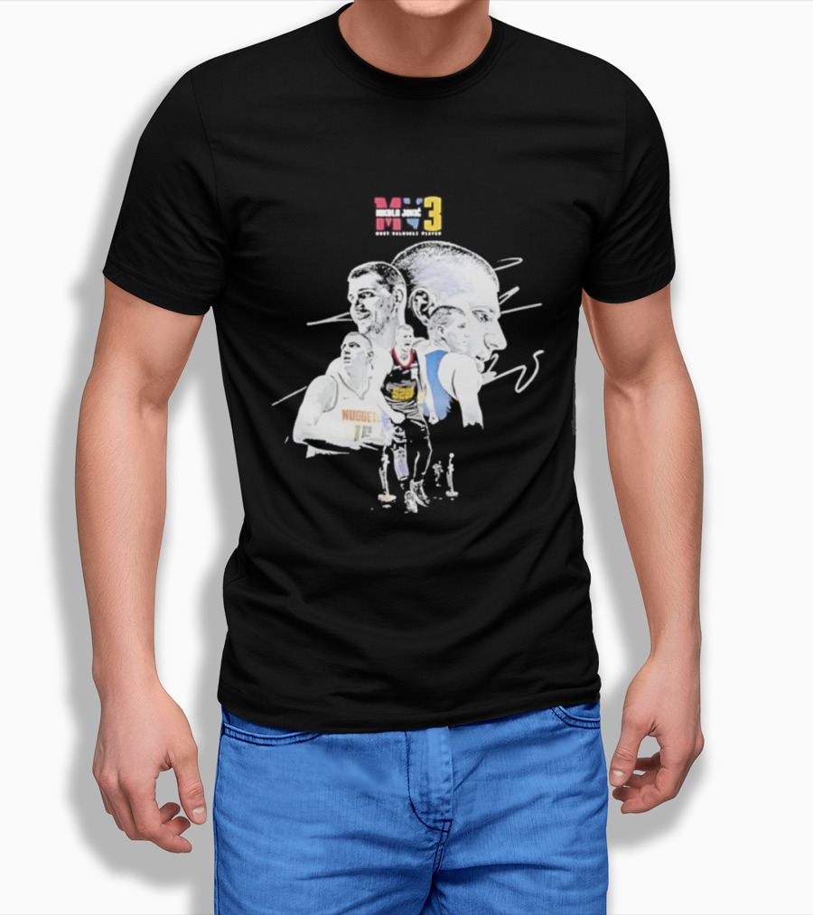 Denver Nuggets Nikola Jokic 3 MVP Basketball Art NBA 15 T-Shirt