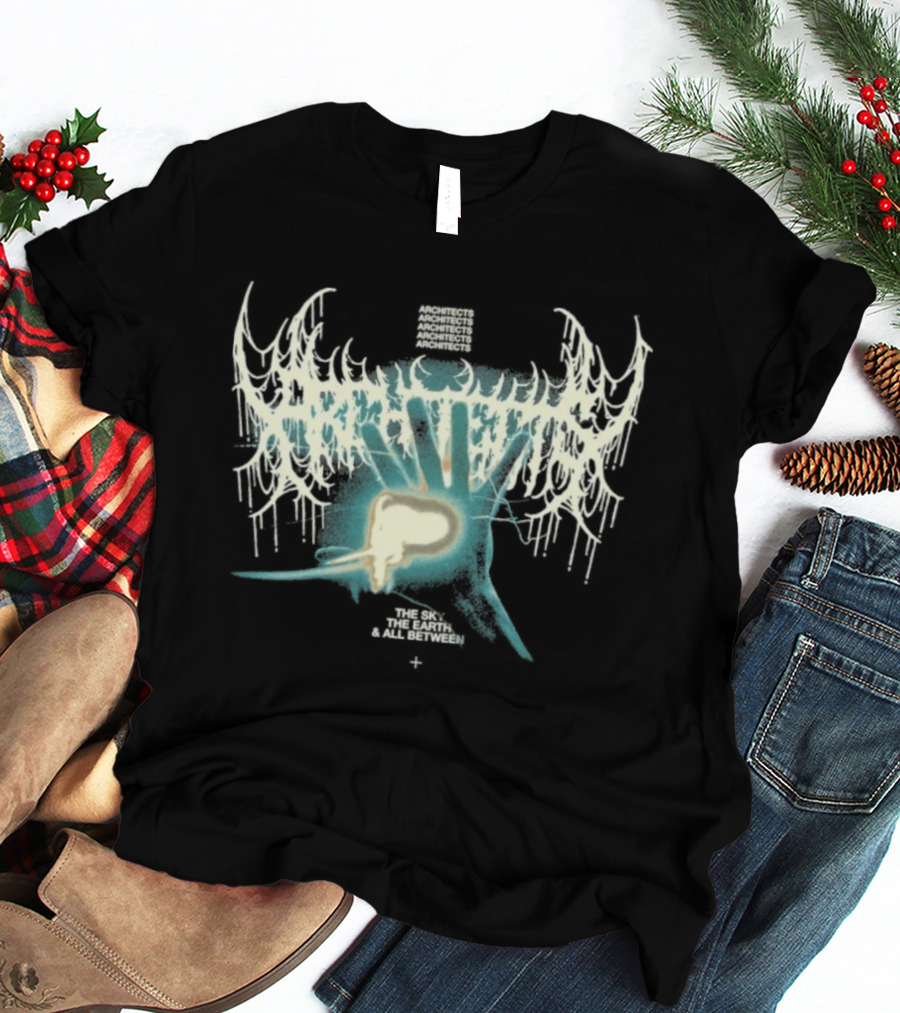 Architects The Earth The Sky And All Between Hand Unique Skull Wings T-Shirt
