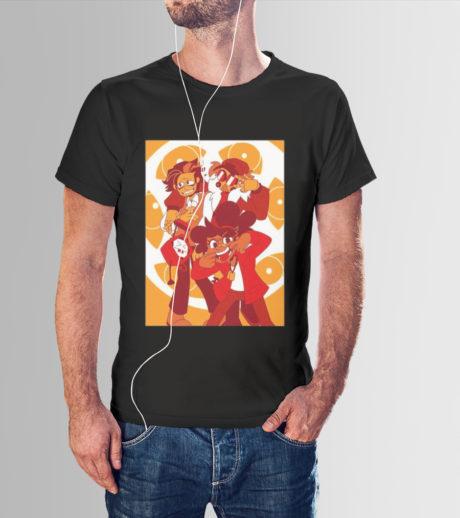 Epilogue Mural Red And White Cartoon Characters With Unique Hairstyles And Outfits T-Shirt