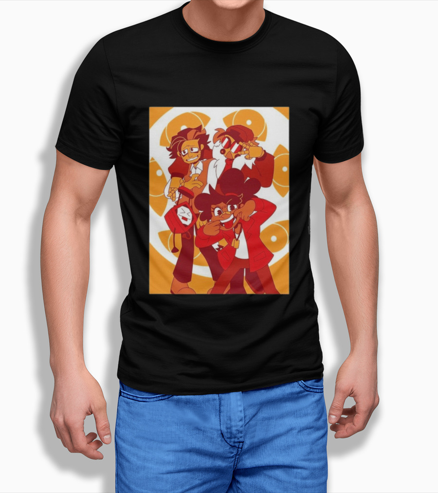 Epilogue Mural Red And White Cartoon Characters With Unique Hairstyles And Outfits T-Shirt