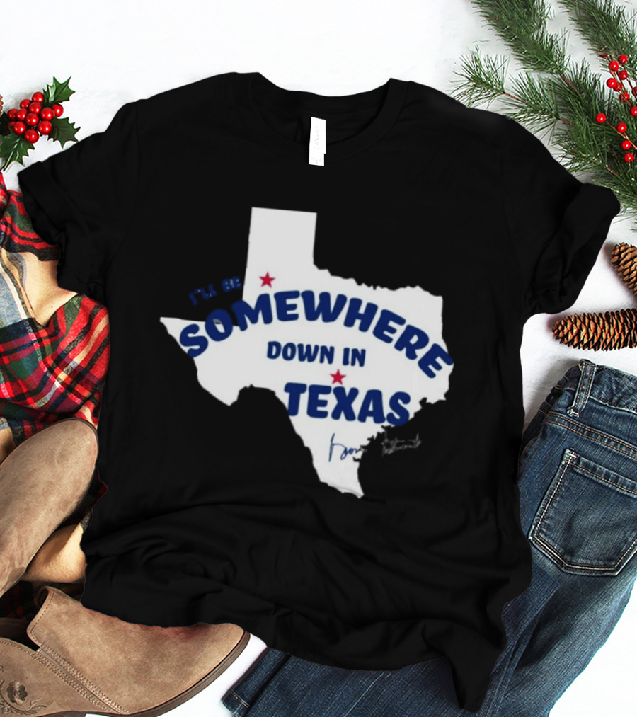 George Strait 2026 Spring Tour I'll Be Somewhere Down In Texas Map T-Shirt