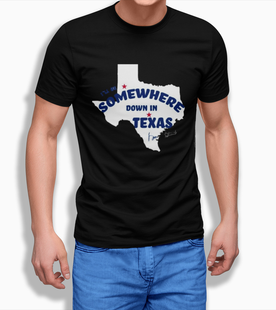 George Strait 2026 Spring Tour I'll Be Somewhere Down In Texas Map T-Shirt