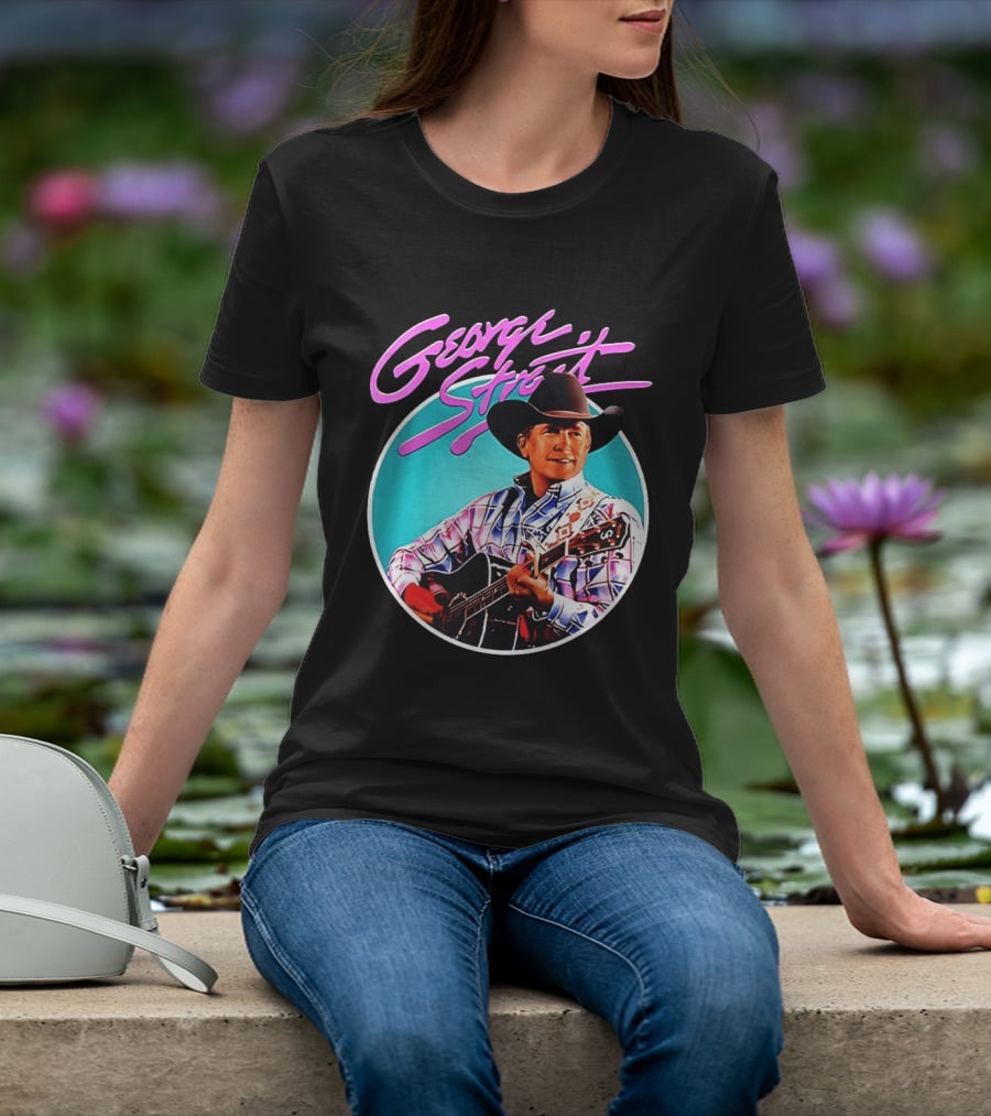 George Strait Country Music Legend Cowboy Hat And Guitar T-Shirt