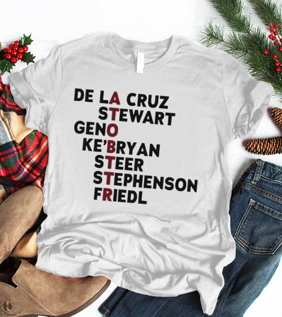 Cincinnati Baseball De La Cruz Stewart Geno Ke'Bryan Steer Stephenson Friedl ATOBTTR Names T-Shirt