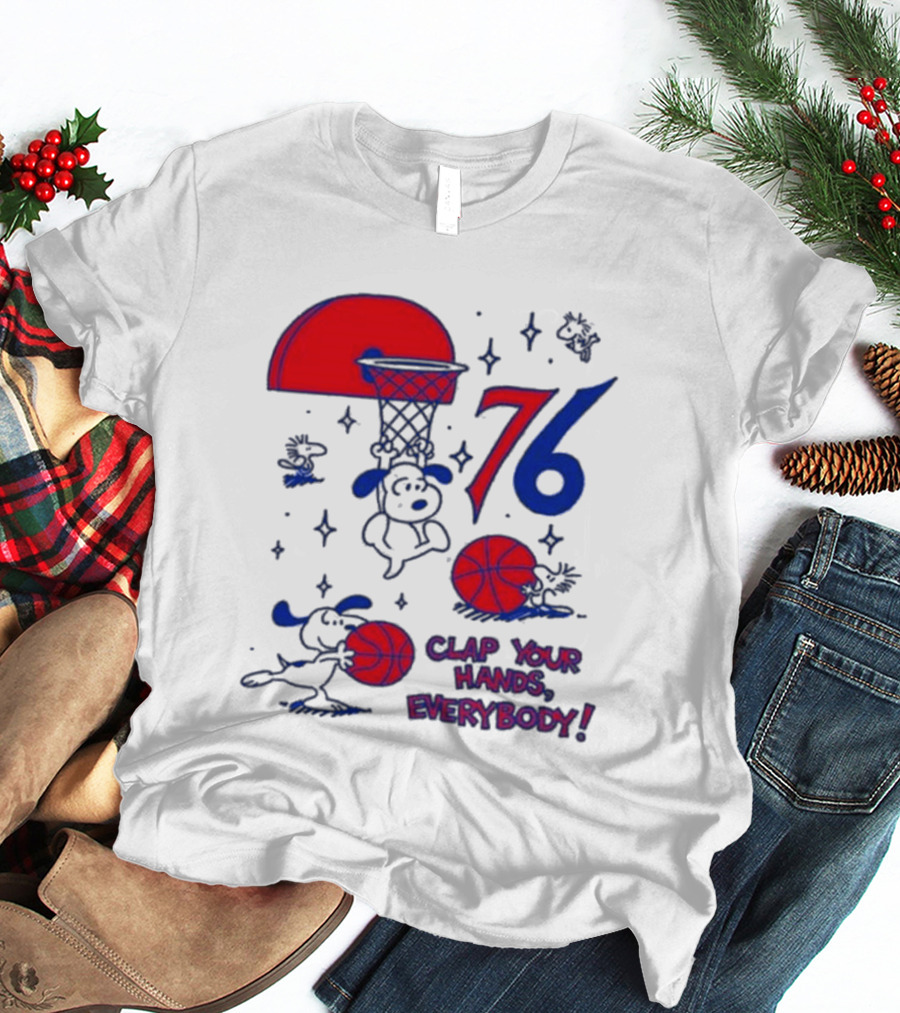 Ghost Bongo Sixers 76 Clap Your Hands Everybody Basketball Stars T-Shirt
