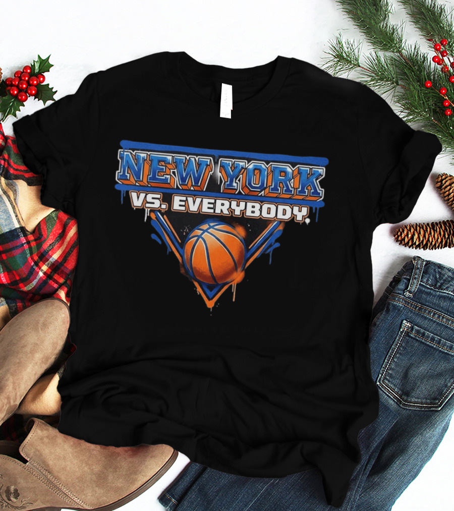 New York Vs Everybody Basketball Mets Fan T-Shirt