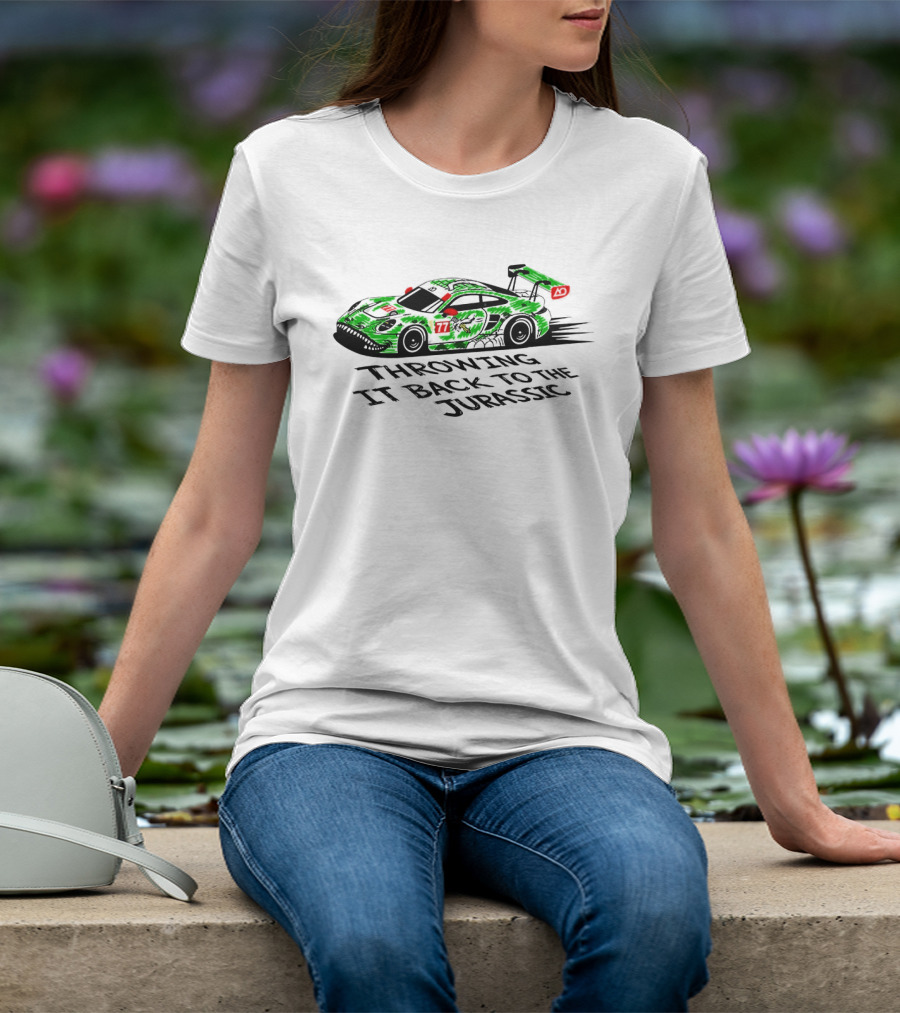 Throwing It Back To The Jurassic Racing Car Fun T-Shirt