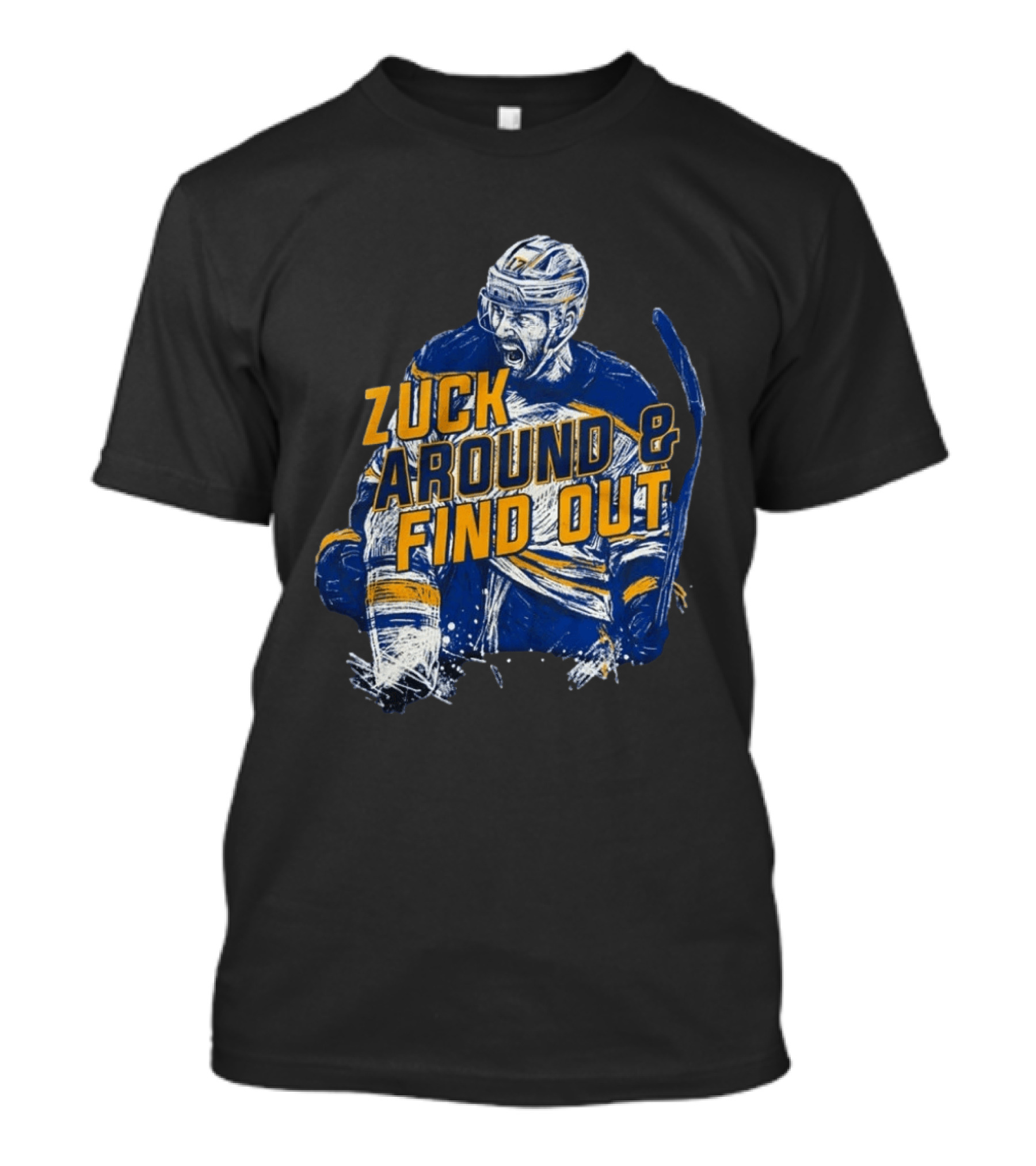 Zuck Around & Find Out Hockey Player Sketch T-Shirt
