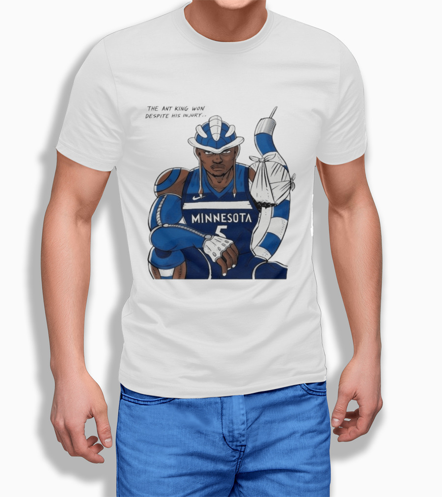 Anthony Edwards Minnesota Timberwolves Game 2 Ant King Triumph Injury T-Shirt