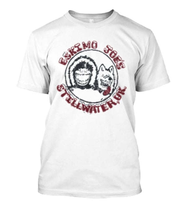 Eskimo Joe's Stillwater Oklahoma Classic Smiling Mascot And Dog Circle T-Shirt