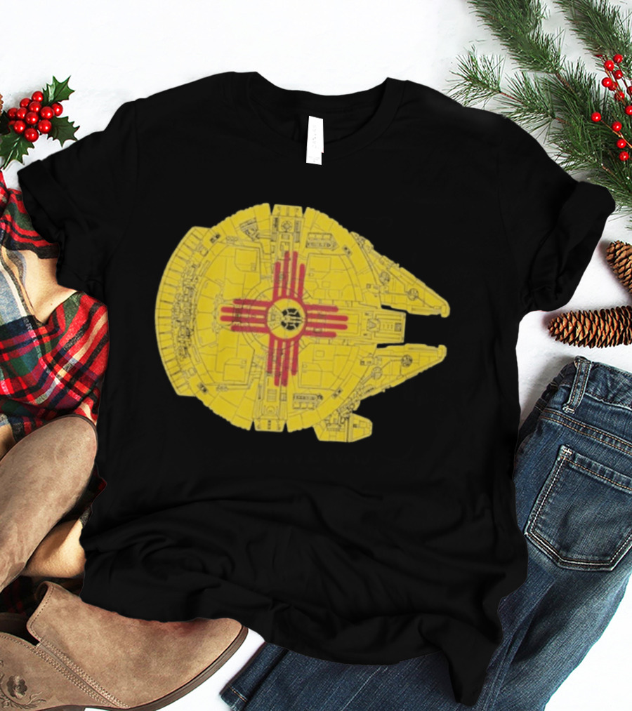 New Mexico Zia Symbol On Millennium Falcon Starship T-Shirt