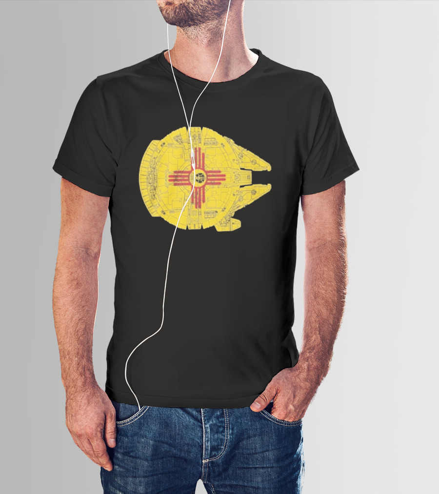 New Mexico Zia Symbol On Millennium Falcon Starship T-Shirt