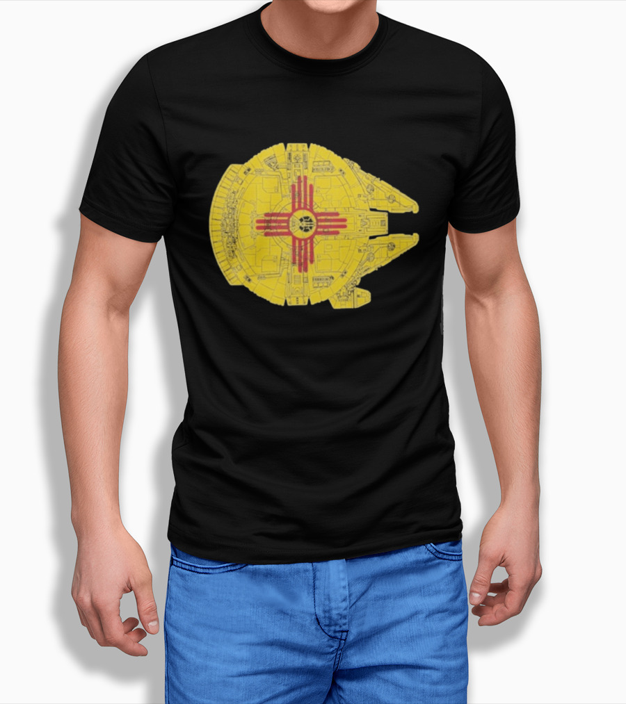New Mexico Zia Symbol On Millennium Falcon Starship T-Shirt