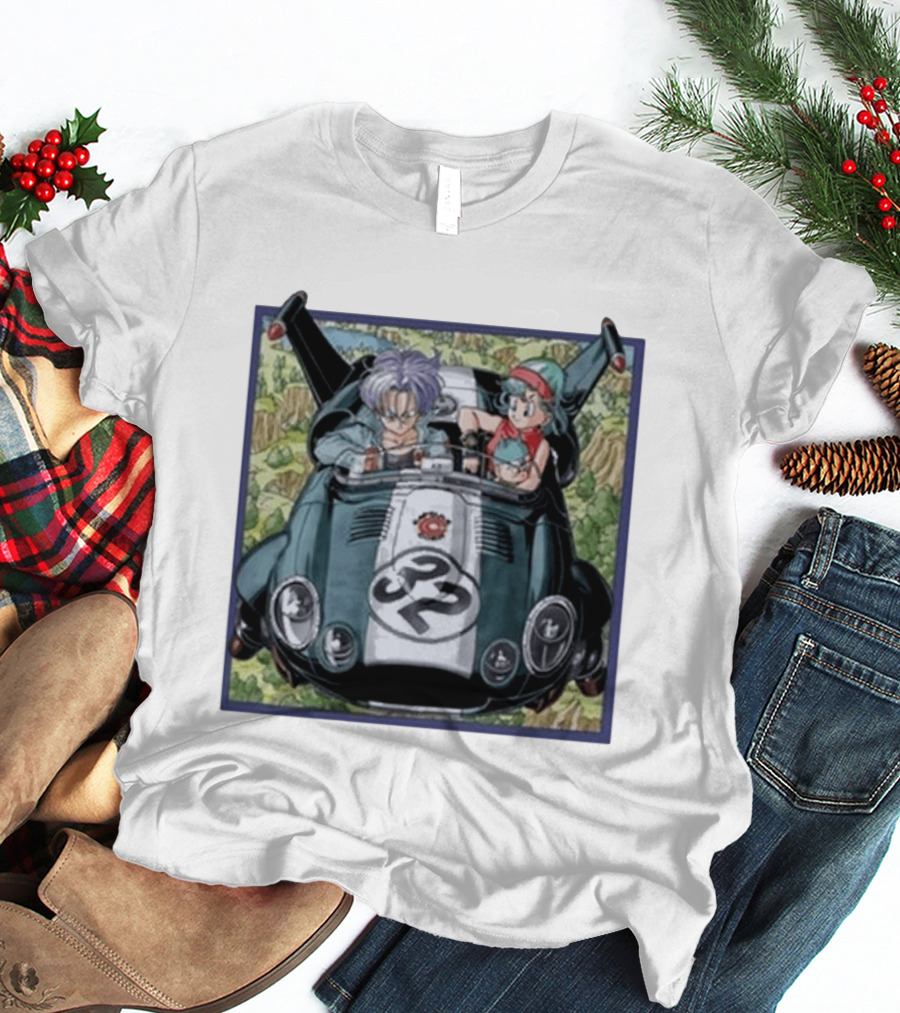 Dragon Ball Z Capsule Corp Adventure Trunks And Bulma Car Ride T-Shirt