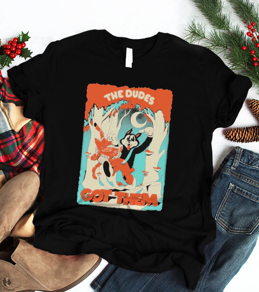 The Dudes Got Them Big Black Wolf In Forest Adventure T-Shirt