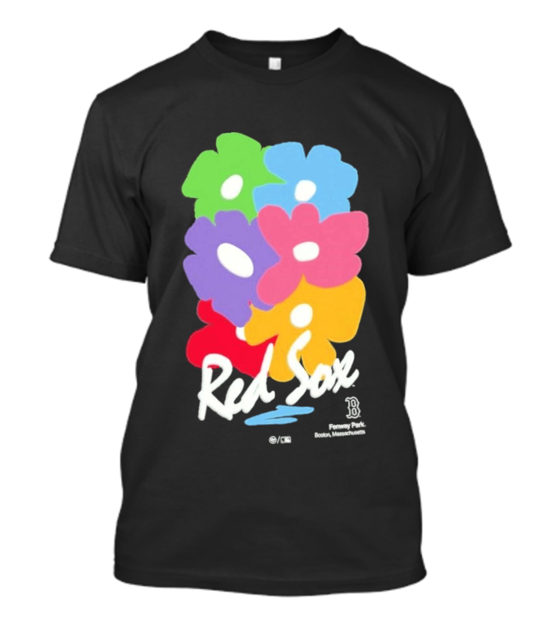 Boston Red Sox 47 Dark Green Red Sox Flower Power Murakami Gallery Foundation T-Shirt