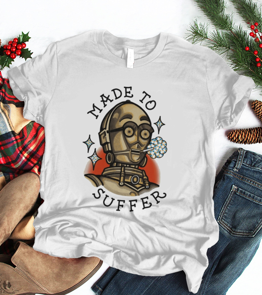 Made To Suffer Robot With Vintage Cartoon T-Shirt