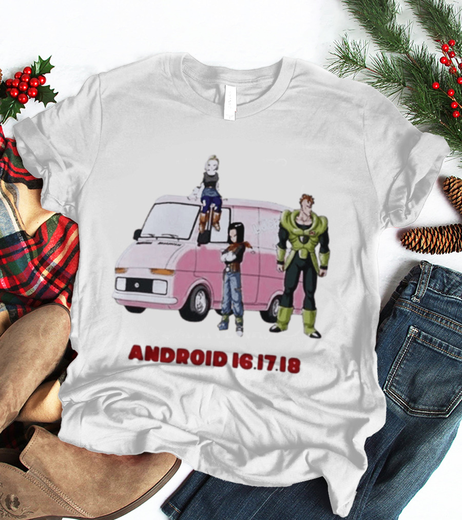 Dragon Ball Z Android 16 17 18 Pink Van Scene T-Shirt