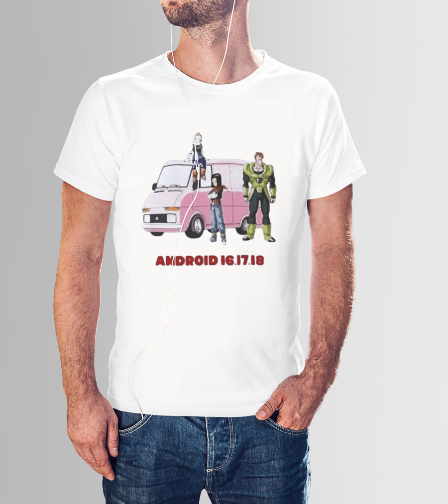 Dragon Ball Z Android 16 17 18 Pink Van Scene T-Shirt