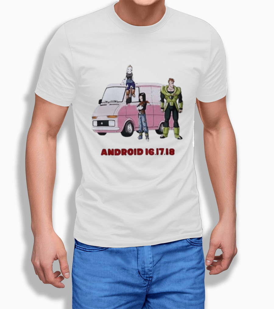 Dragon Ball Z Android 16 17 18 Pink Van Scene T-Shirt