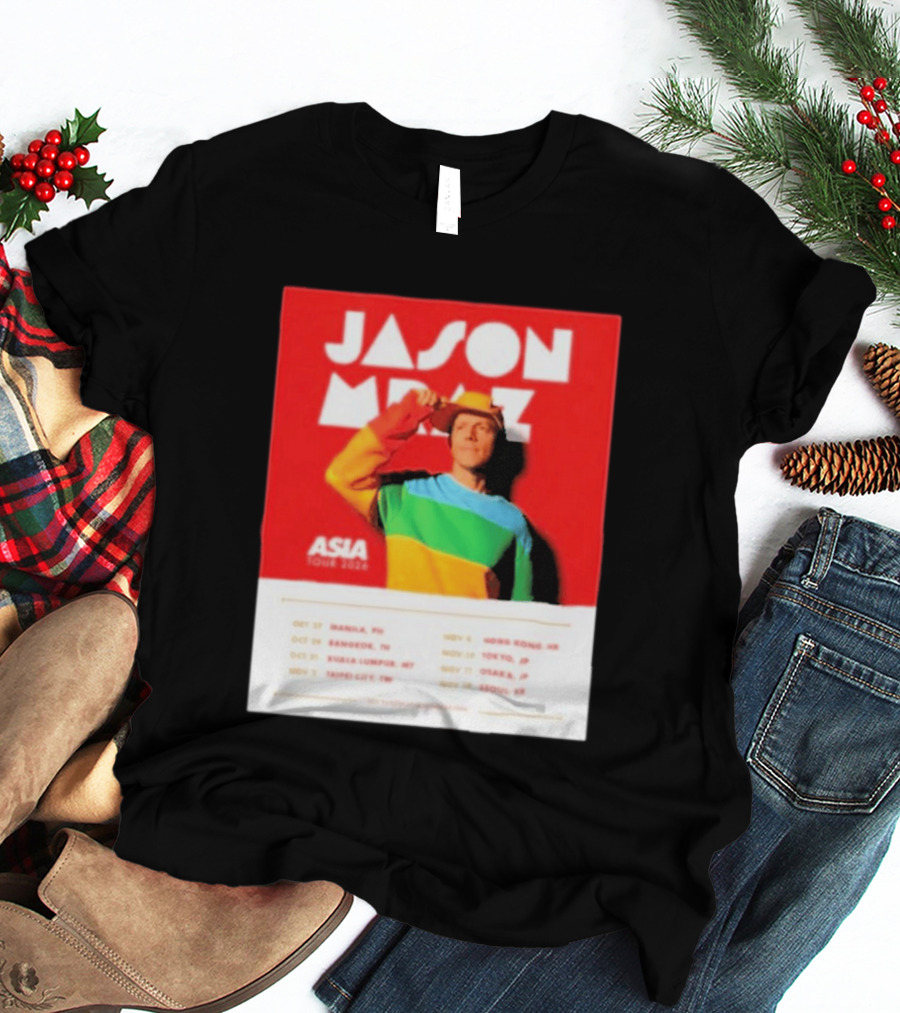 Jason Mraz Asia Tour Manila Bangkok Kuala Lumpur Taipei Hong Kong Tokyo Osaka Seoul 2026 T-Shirt
