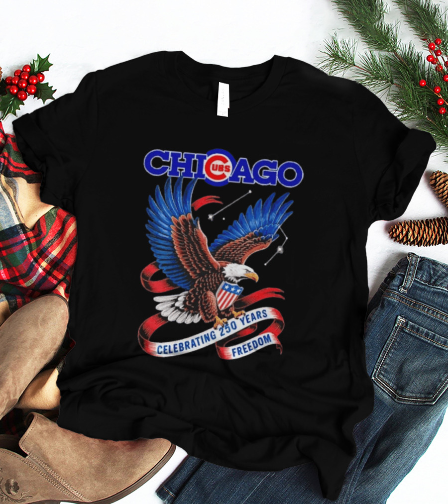 Chicago Cubs Bald Eagle Celebrating 250 Years Freedom T-Shirt