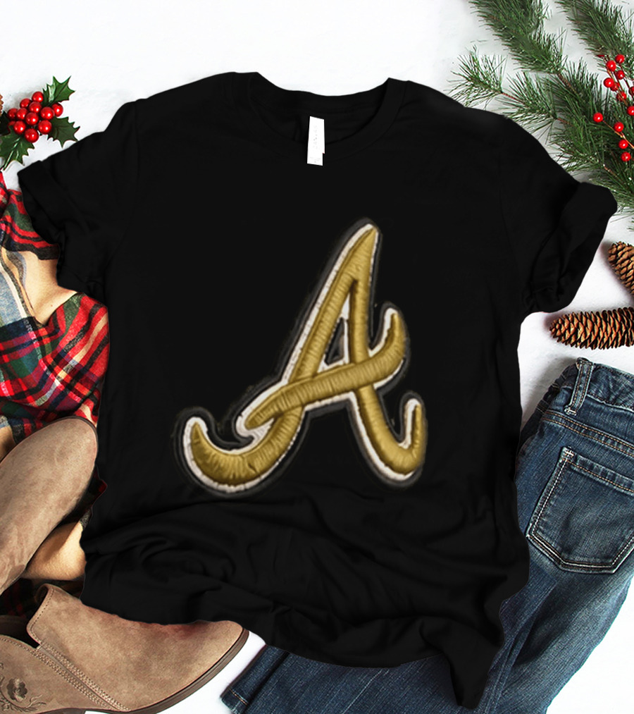 Atlanta Braves Armed Forces 2026 Hat Gold Embroidered A T-Shirt