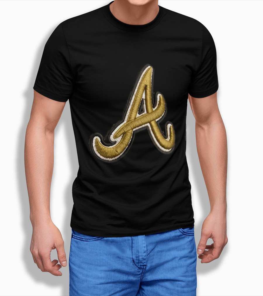Atlanta Braves Armed Forces 2026 Hat Gold Embroidered A T-Shirt