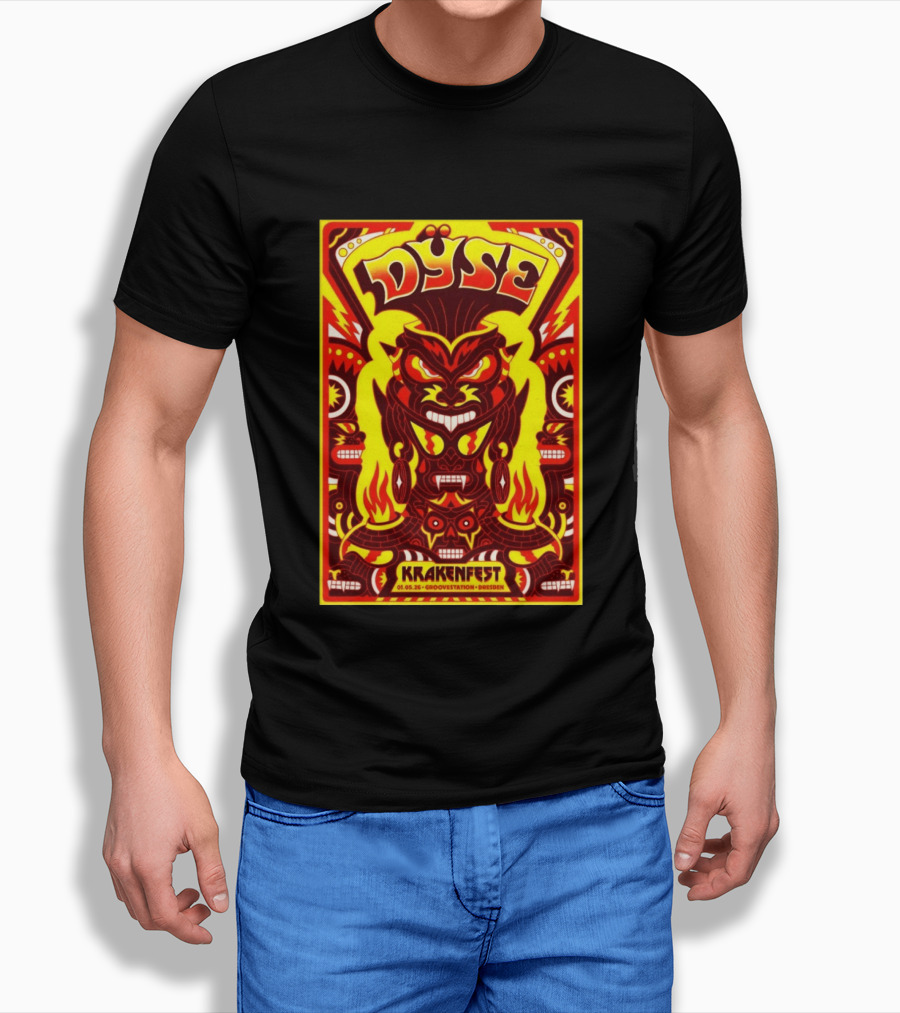Dyse Krakenfest 01.05.26 Groovestation Dresden Bold Psychedelic Demon T-Shirt