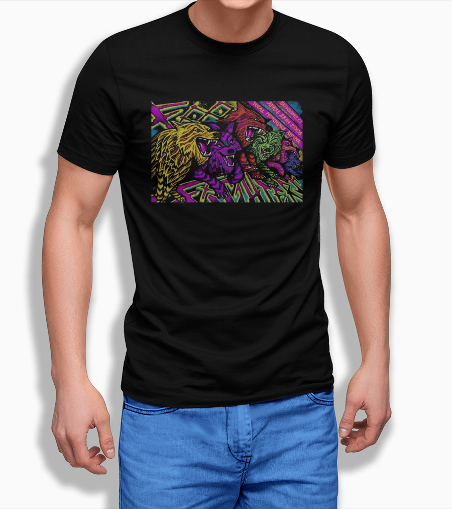 Foo Fighters Bridgeport CT April 28 2026 Total Mortgage Arena Concert With Colorful Wolves T-Shirt