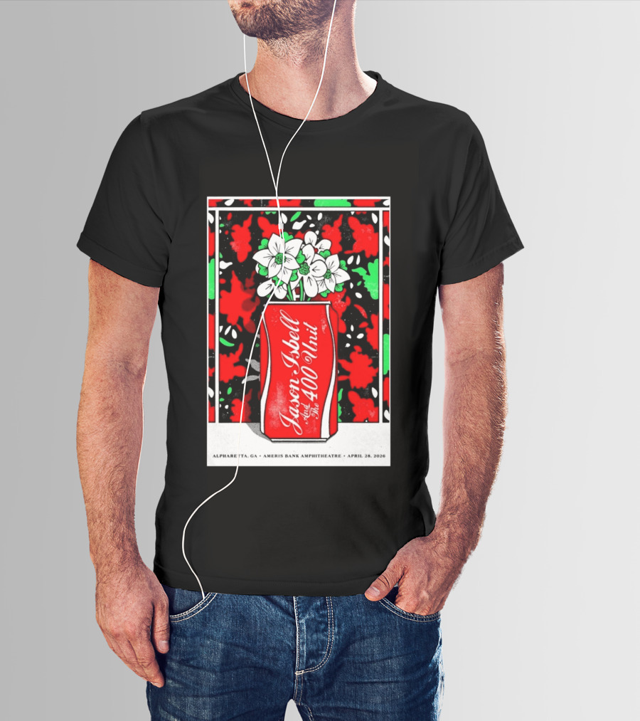 Jason Isbell And The 400 Unit Alpharetta GA Ameris Bank Amphitheatre April 28 2026 Floral Can T-Shirt