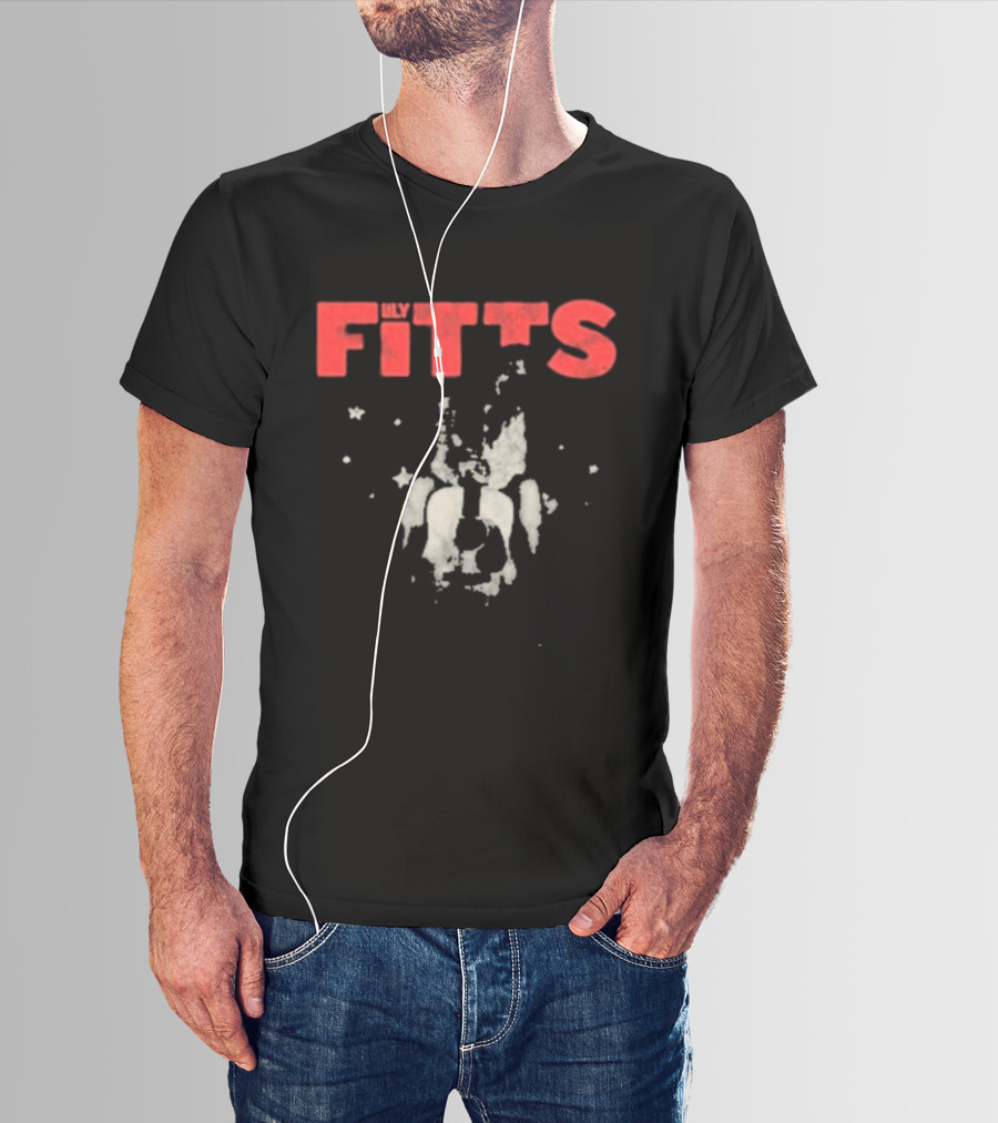 Lily Fitts Red Text With Abstract White Splash T-Shirt