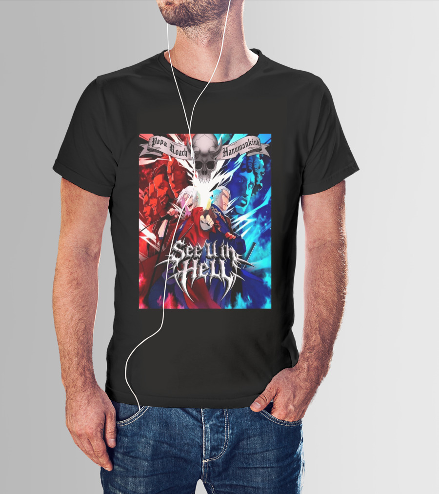 Papa Roach Hanumankind Devil May Cry Season 2 See U In Hell Song T-Shirt
