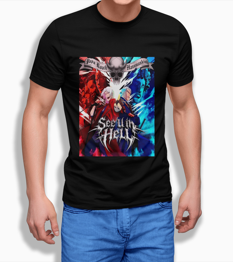 Papa Roach Hanumankind Devil May Cry Season 2 See U In Hell Song T-Shirt