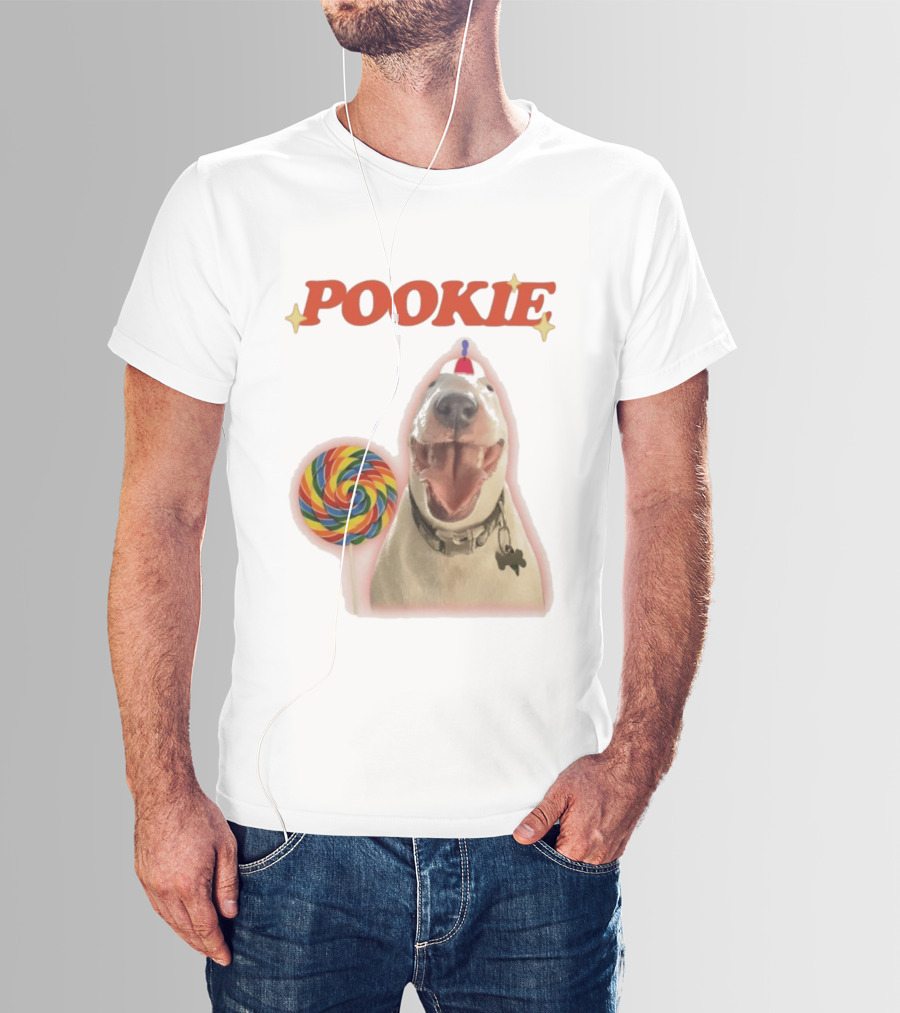 MisterMainer Pookie Bull Terrier Dog With Lollipop T-Shirt