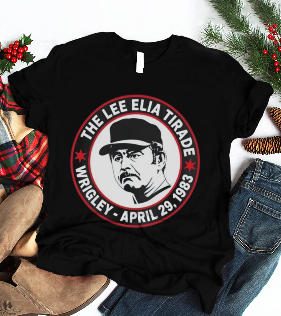 The Lee Elia Tirade Wrigley April 29 1983 Circular Badge With Baseball Cap T-Shirt