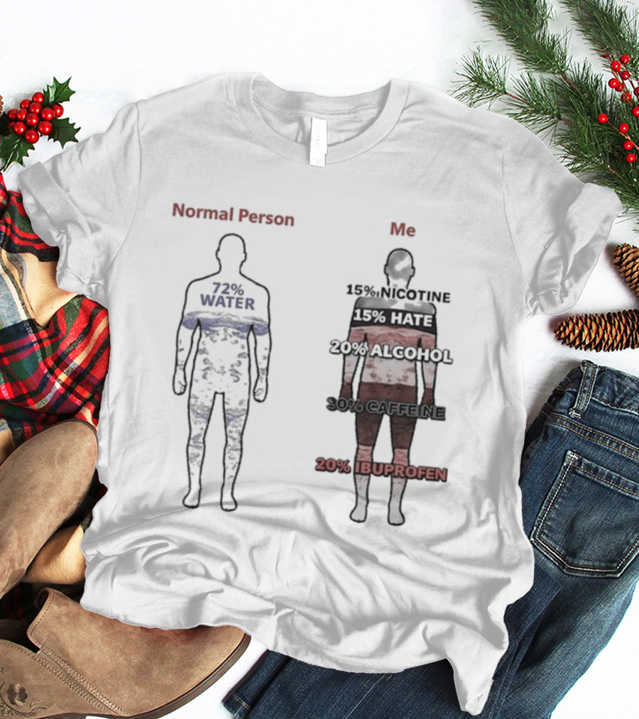 Normal Person Water Versus Me Hate Alcohol Ibuprofen T-Shirt