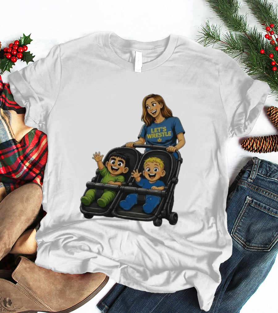 Pro Wrestling Tees Let's Wrestle Mother Lareesa Double Stroller Kids T-Shirt