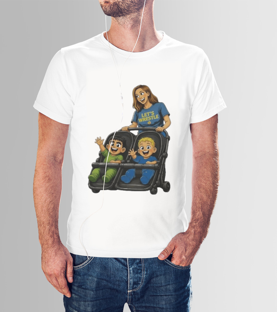 Pro Wrestling Tees Let's Wrestle Mother Lareesa Double Stroller Kids T-Shirt