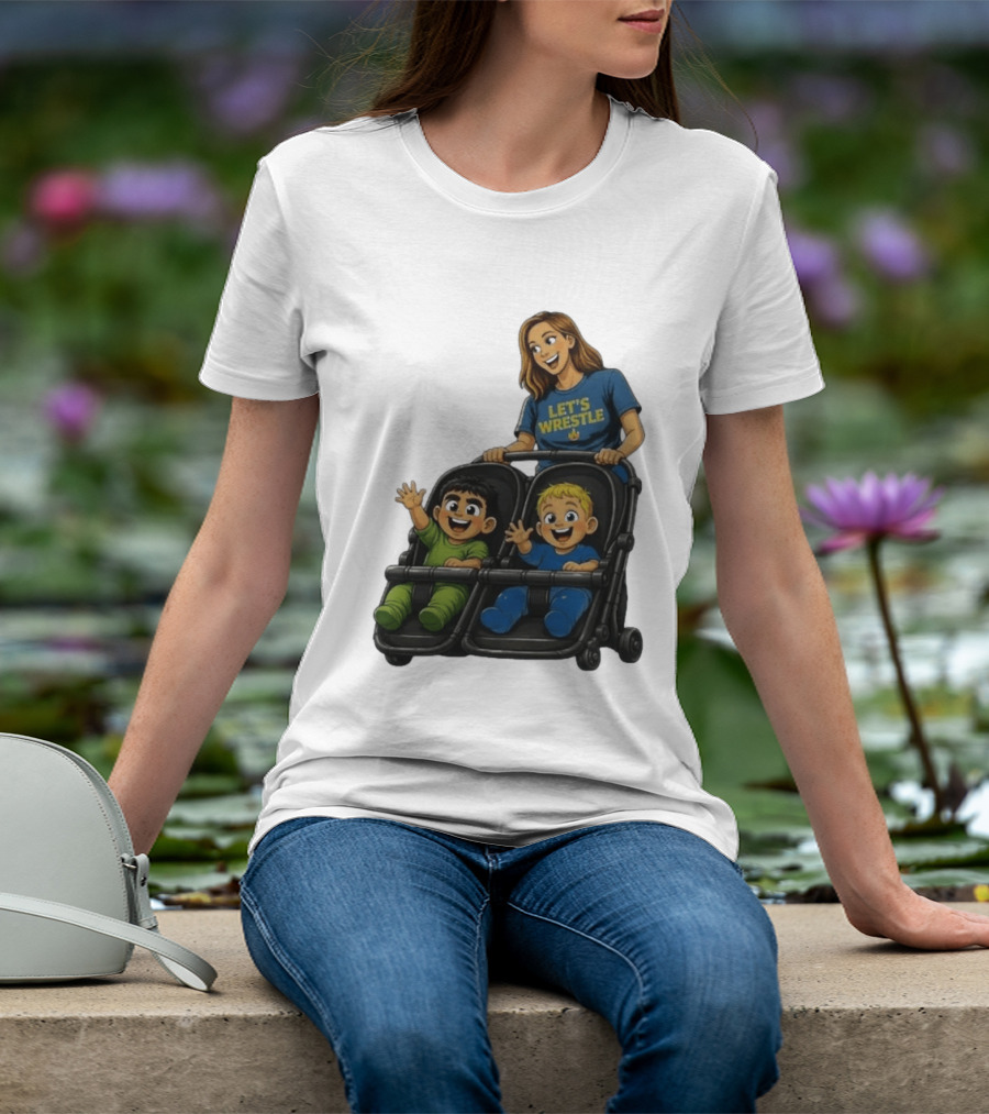 Pro Wrestling Tees Let's Wrestle Mother Lareesa Double Stroller Kids T-Shirt